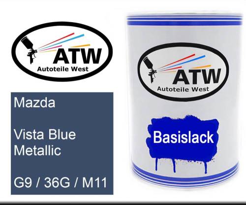 Mazda, Vista Blue Metallic, G9 / 36G / M11: 500ml Lackdose, von ATW Autoteile West.